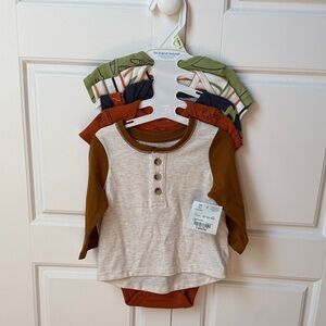 Baby boy 5 top set (1 shirt & 4 onesies)